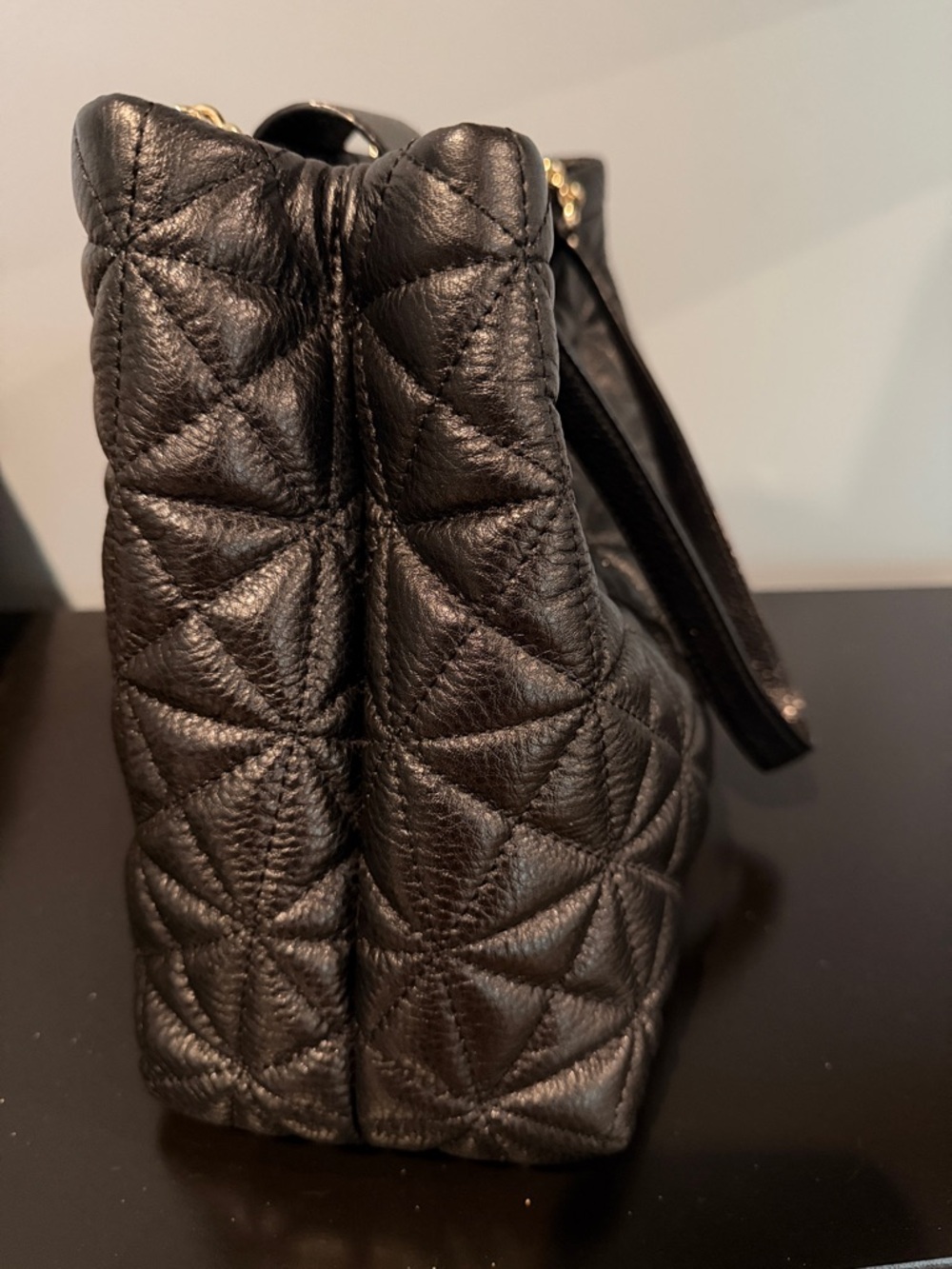 Kate Spade BUNDLE!! Black Quilted Leather Shoulder Bag with Zip Wallet - Picture 4 of 13